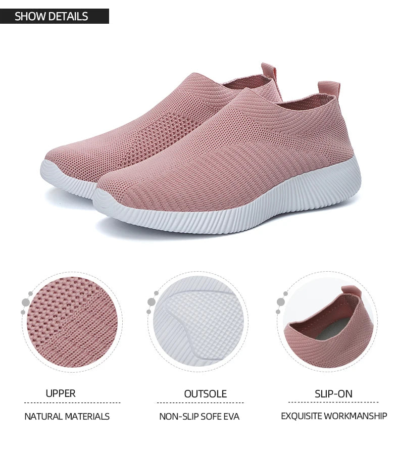 2022 Women Vulcanized Shoes High Quality Women Sneakers Slip On Flats Shoes Women Loafers Plus Size 42 Walking Flat