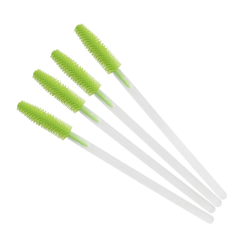 HOT 100 pcs Disposable Silicone Eyelashes Brushes Mascara Stick Applicator Makeup Brush Eyelash Extension Make up Tools