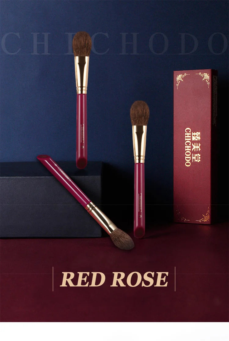 CHICHODO Makeup Brush-Luxurious Red Rose Series-High Quality Squirrel Hair Bronzer Brush-Cosmetic Tools-Make Up Brush-Beauty Pen