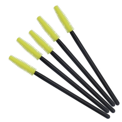 HOT 100 pcs Disposable Silicone Eyelashes Brushes Mascara Stick Applicator Makeup Brush Eyelash Extension Make up Tools