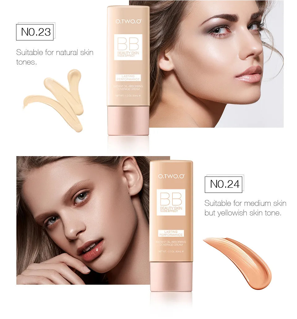 O.TWO.O Makeup Base BB Cream Natural Whitening Cream Waterproof Make Up Liquid Foundation Professional White Cosmetics