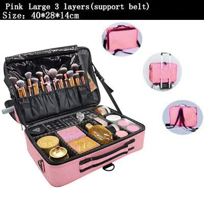 2023 New Professional Makeup Organizer Travel Beauty Cosmetic Case For Make Up Bolso Mujer Storage Bag Nail Tool Box Suitcases