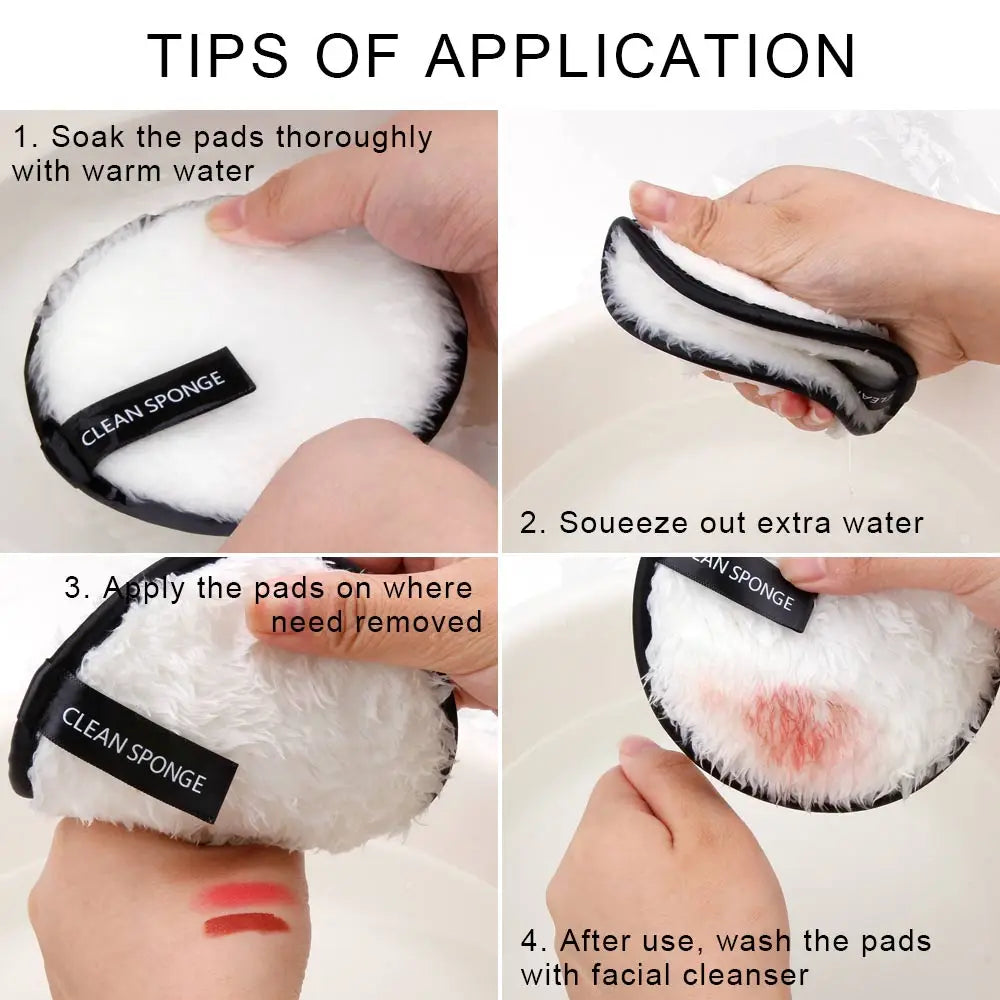 Microfiber Makeup Remover Cloth Reusable Washable Cotton Pads Make-up Wipes Face Cleansing Towel Soft Discs Double Layer Puff