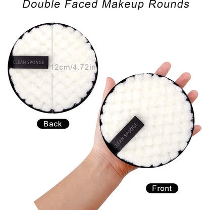 Microfiber Makeup Remover Cloth Reusable Washable Cotton Pads Make-up Wipes Face Cleansing Towel Soft Discs Double Layer Puff