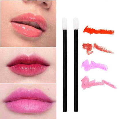 200Pcs Disposable Lip Brushes Lipbrush Wands Applicator Perfect Make Up Tool Black Eyelashes Brushes Mascara Brushes