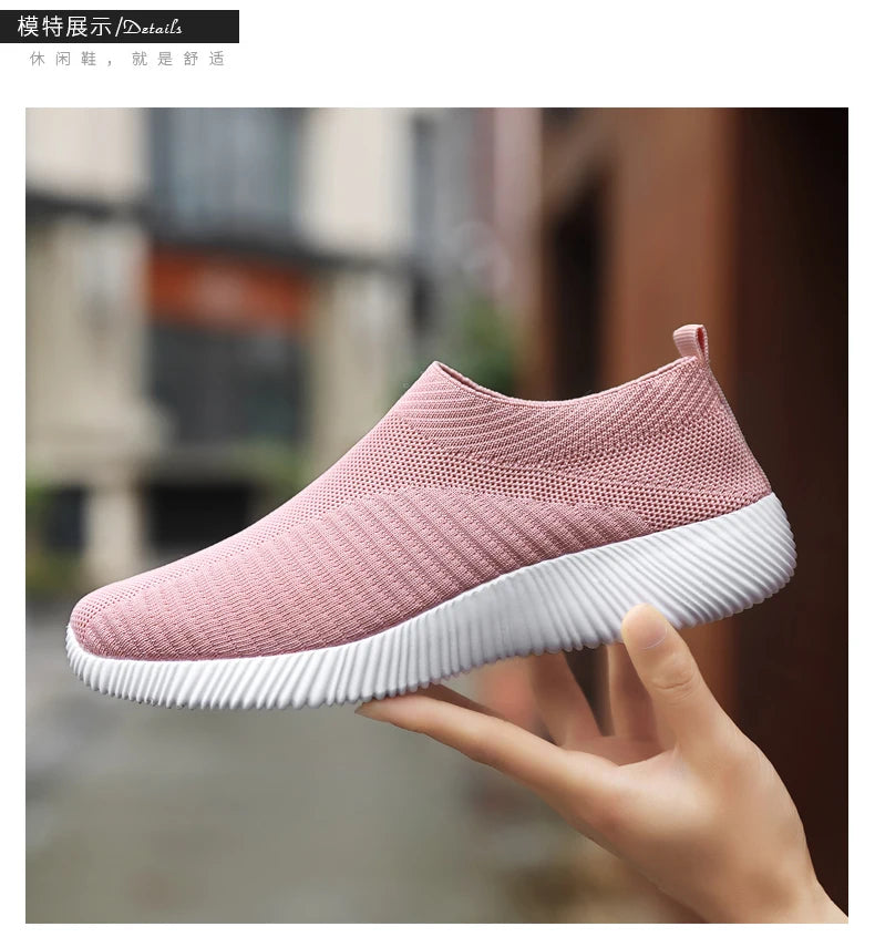 2022 Women Vulcanized Shoes High Quality Women Sneakers Slip On Flats Shoes Women Loafers Plus Size 42 Walking Flat