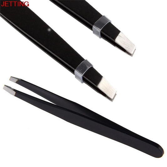 1PC 9.5cm Stainless Steel Slant Tip Face Nose Hair Removal Eyebrow Tweezer Women Girl Makeup Make Up Tool Useful