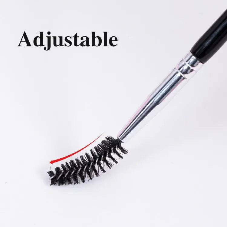 BEILI 10 pcs Black Professional Double Headed Eyebrow Eyelash Makeup Brushes Thin Hair Wholesale Angled Eyebrow Make Up Brush