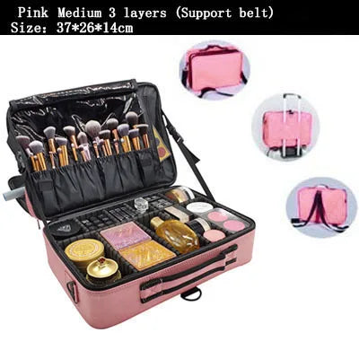 2023 New Professional Makeup Organizer Travel Beauty Cosmetic Case For Make Up Bolso Mujer Storage Bag Nail Tool Box Suitcases