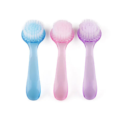 1Pc Acrylic Nail Brush Plastic Soft Remove Dust Make Up Washing Brushes Nail Art Manicure Round Head Powder Clean Tool With Cap