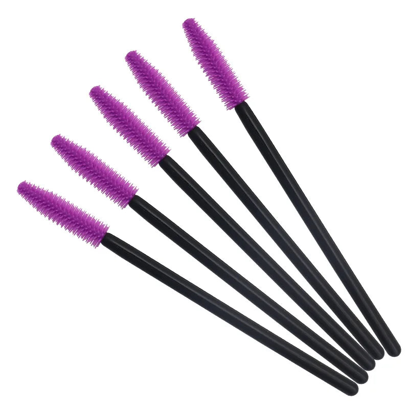 HOT 100 pcs Disposable Silicone Eyelashes Brushes Mascara Stick Applicator Makeup Brush Eyelash Extension Make up Tools