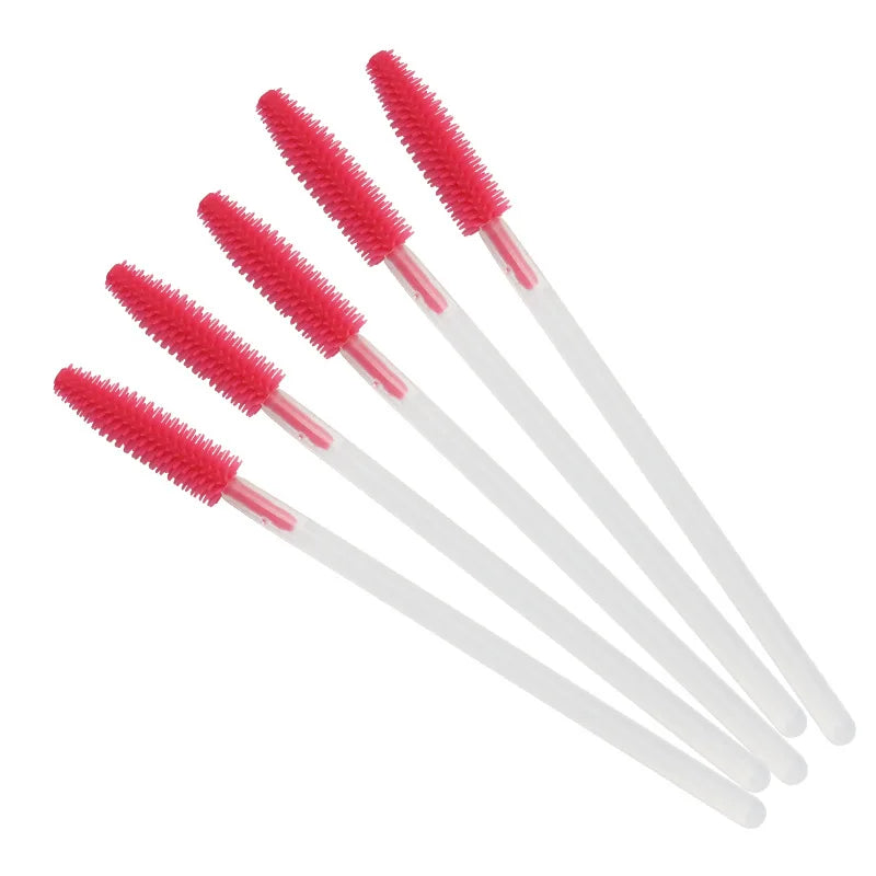 HOT 100 pcs Disposable Silicone Eyelashes Brushes Mascara Stick Applicator Makeup Brush Eyelash Extension Make up Tools