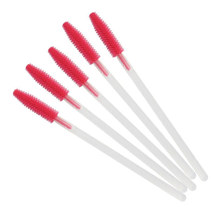 HOT 100 pcs Disposable Silicone Eyelashes Brushes Mascara Stick Applicator Makeup Brush Eyelash Extension Make up Tools