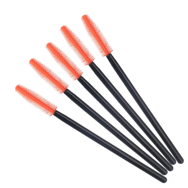 HOT 100 pcs Disposable Silicone Eyelashes Brushes Mascara Stick Applicator Makeup Brush Eyelash Extension Make up Tools