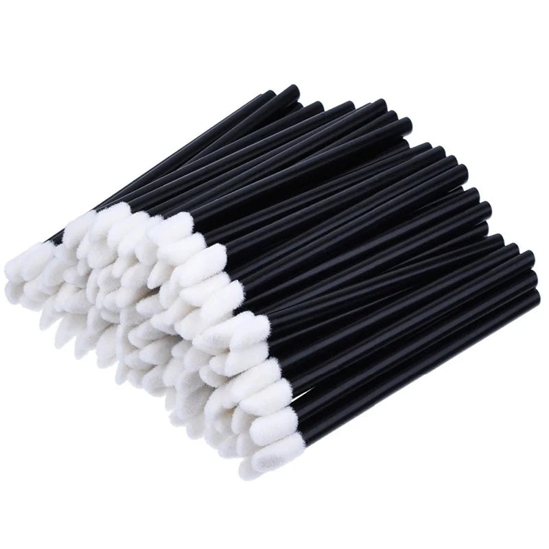 200Pcs Disposable Lip Brushes Lipbrush Wands Applicator Perfect Make Up Tool Black Eyelashes Brushes Mascara Brushes