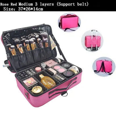 2023 New Professional Makeup Organizer Travel Beauty Cosmetic Case For Make Up Bolso Mujer Storage Bag Nail Tool Box Suitcases