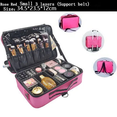 2023 New Professional Makeup Organizer Travel Beauty Cosmetic Case For Make Up Bolso Mujer Storage Bag Nail Tool Box Suitcases