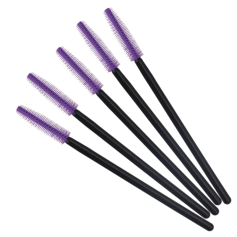 HOT 100 pcs Disposable Silicone Eyelashes Brushes Mascara Stick Applicator Makeup Brush Eyelash Extension Make up Tools