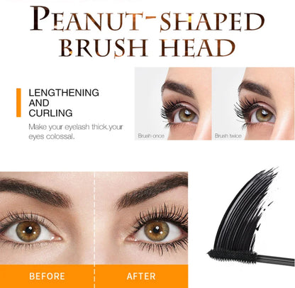 Fashion Diamond 4D Mascara Waterproof Eye Make-up Cosmetics Peanut Silicone Brush Lengthening Curl Lashes Fast Dry