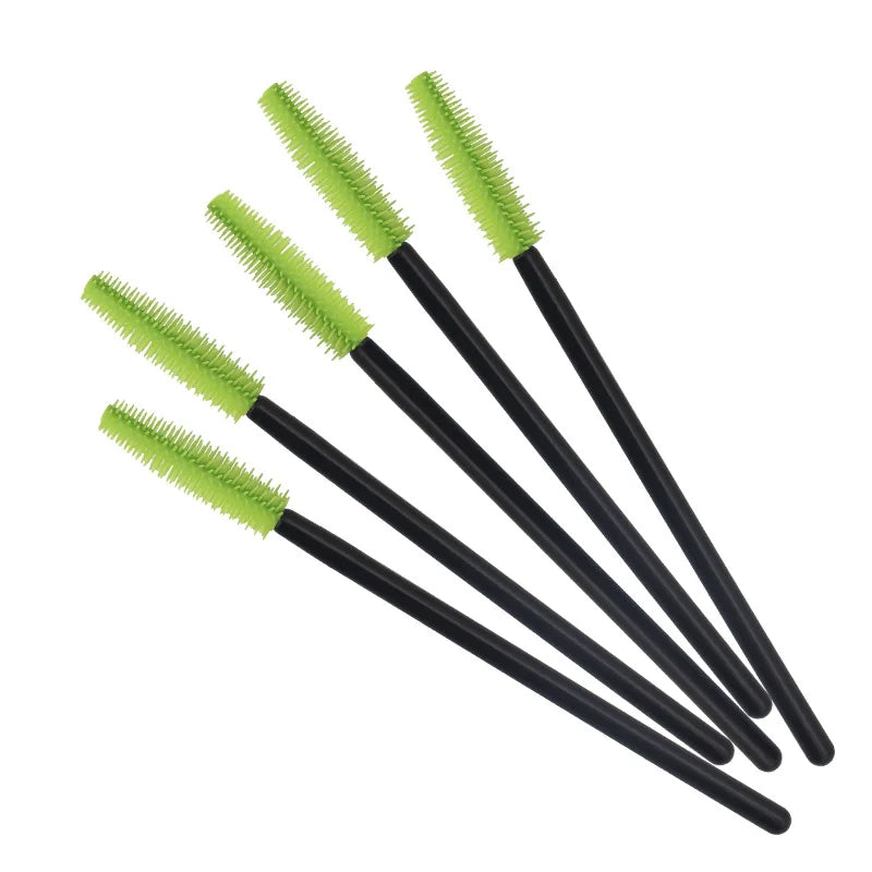 HOT 100 pcs Disposable Silicone Eyelashes Brushes Mascara Stick Applicator Makeup Brush Eyelash Extension Make up Tools