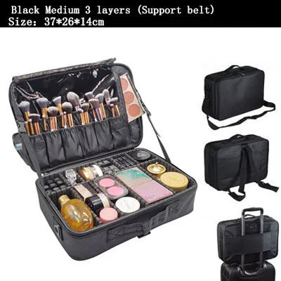 2023 New Professional Makeup Organizer Travel Beauty Cosmetic Case For Make Up Bolso Mujer Storage Bag Nail Tool Box Suitcases