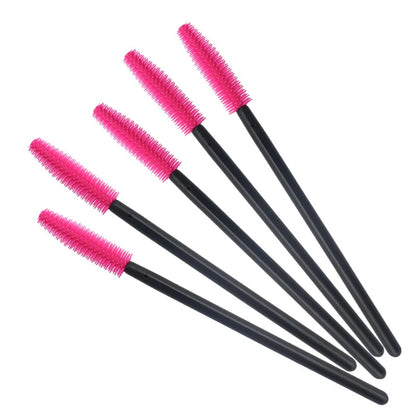 HOT 100 pcs Disposable Silicone Eyelashes Brushes Mascara Stick Applicator Makeup Brush Eyelash Extension Make up Tools