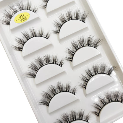 Natural 3D Mink False Eyelashes, Soft Wispy, Fluffy Eye Faux Lashes, Make Up Eyelash, Beauty Cat Cilios, 5 Pairs, 15 Styles