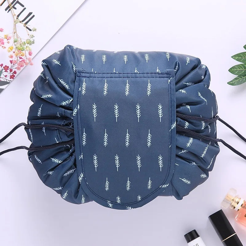 Women Drawstring Cosmetic Bag Travel Storage Makeup Bag Organizer Foldable Make Up Pouch Portable Waterproof Toiletry Case