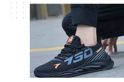 Men's casual light mesh sports shoes summer breathable cool running shoes fashion soft sole comfortable non slip male's sneakers