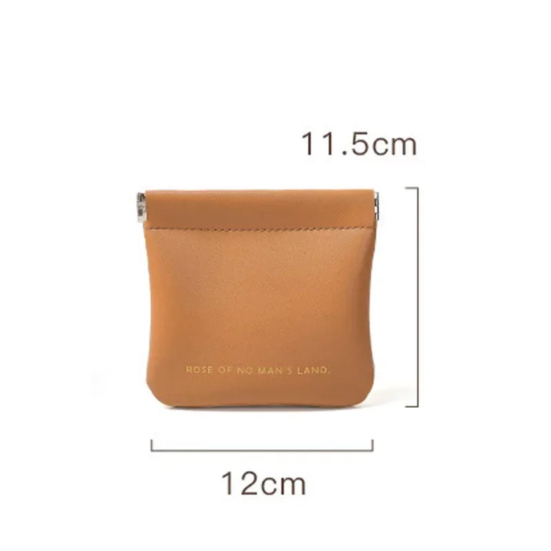 PU Leather Simple Mini Lipstick Makeup Storage Bag Women Square Small Cosmetic Pouch Portable Make Up Key Organizer Bags