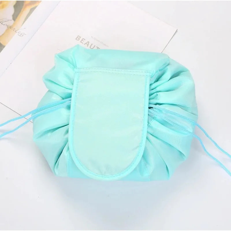 Women Drawstring Cosmetic Bag Travel Storage Makeup Bag Organizer Foldable Make Up Pouch Portable Waterproof Toiletry Case