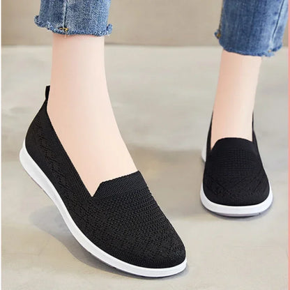 Autumn New Women Sneakers Ladies Breathable Walking Woven Shoes Anti-slip Lightweight Female Flats Casual Shoes Heeled Sandals