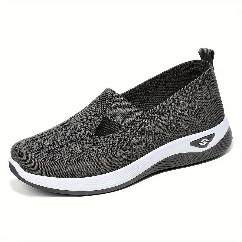 Soft Sole Knitted Sneakers For Women Breathable Comfort Casual Sports Shoes Woman Lightweight Hollow Out Mesh Flats Summer Shoes