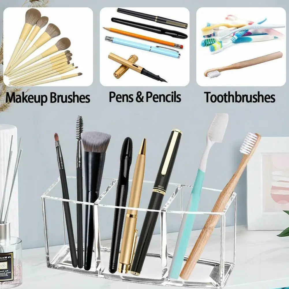 Acrylic Transparent Cosmetic Holder Makeup Brushes Tool Storage Box Case Make-up Brush Holder Table Organizer Makeup Tool