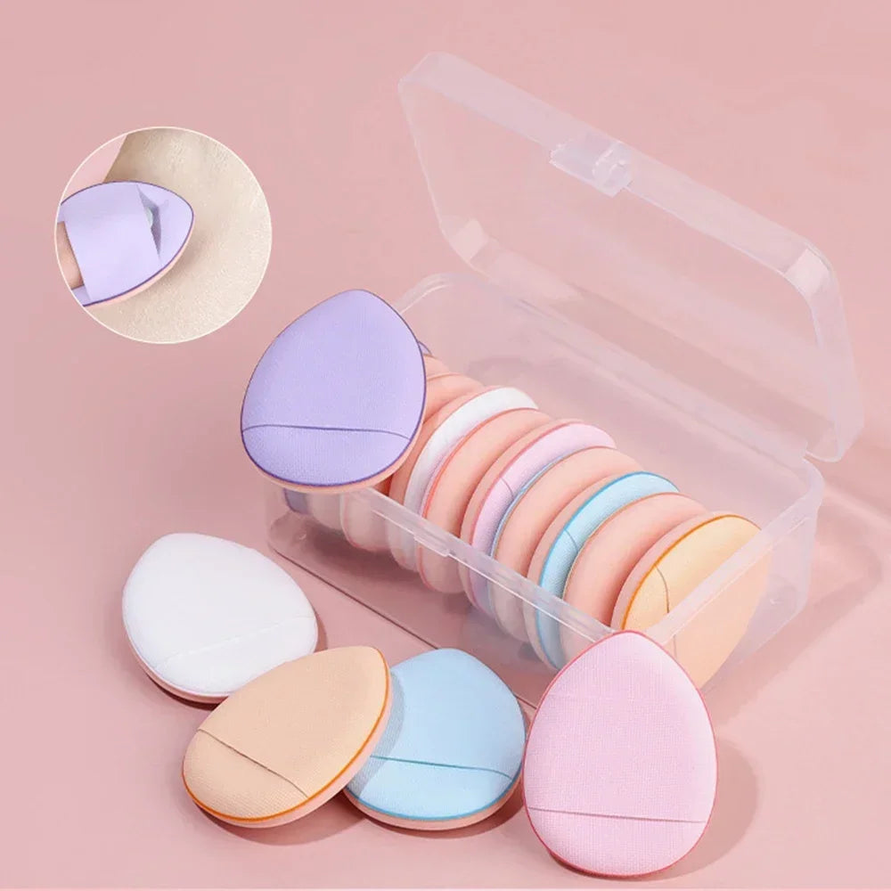 10Pcs Mini Finger Puff Foundation Small Air Cushion Powder Makeup Sponge Concealer BB Cream Cosmetic Applicator Make Up Tools