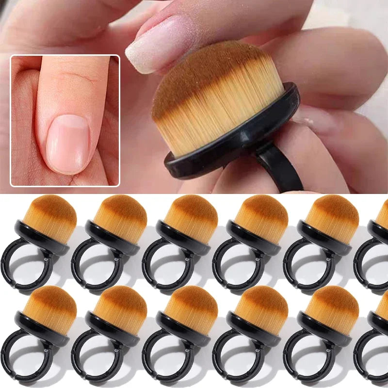 1-9pcs Ring-shaped Brush for Nail Dust Cleaning Professional Nail Dust Brush Buckle Brush Oval Gel Make Up Tool Manicure Brushes