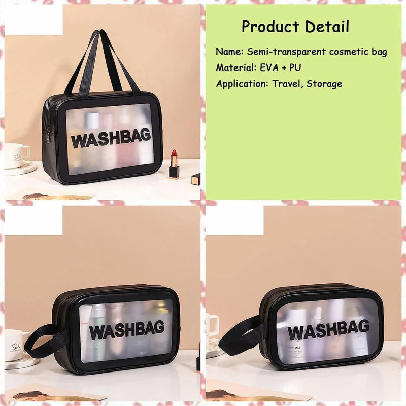 Waterproof PVC Cosmetic Bag Large Capacity Toiletry Organizer Women Beauty Case Transparent Zipper Make Up Case Female Wash Kit