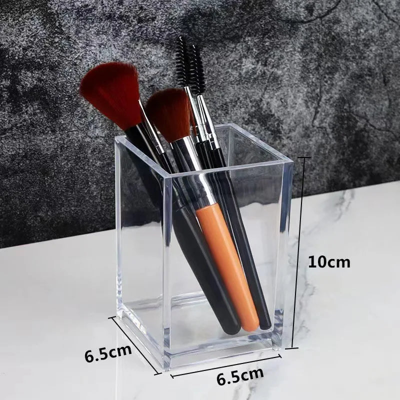 Acrylic Transparent Cosmetic Holder Makeup Brushes Tool Storage Box Case Make-up Brush Holder Table Organizer Makeup Tool