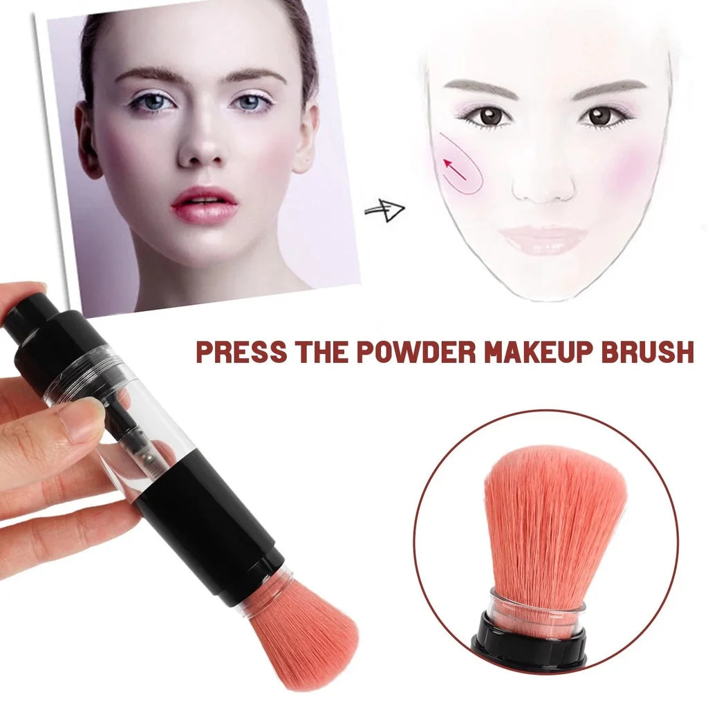 Portable Travel Makeup Brushes Face Cosmetic Foundation Blush Make Up Brush Retractable Refillable Cosmetic Powder Storage Brush