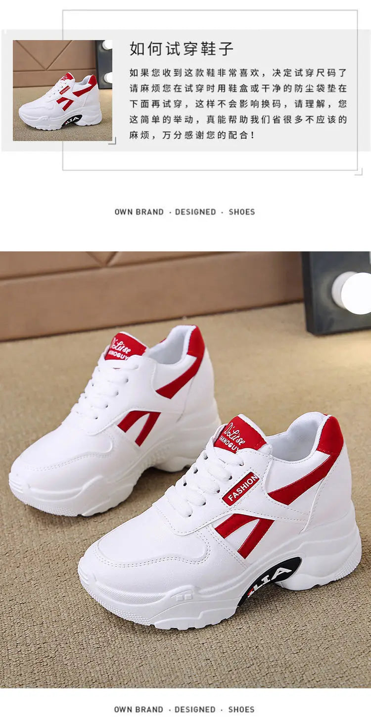 Sneakers Women Platform Inner Increase Shoes Woman Shoes Casual Ladies Footwear Chunky Sneakers Women Shoes Tennis Sport Shoes