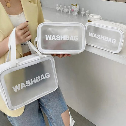 Waterproof PVC Cosmetic Bag Large Capacity Toiletry Organizer Women Beauty Case Transparent Zipper Make Up Case Female Wash Kit