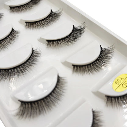 Natural 3D Mink False Eyelashes, Soft Wispy, Fluffy Eye Faux Lashes, Make Up Eyelash, Beauty Cat Cilios, 5 Pairs, 15 Styles