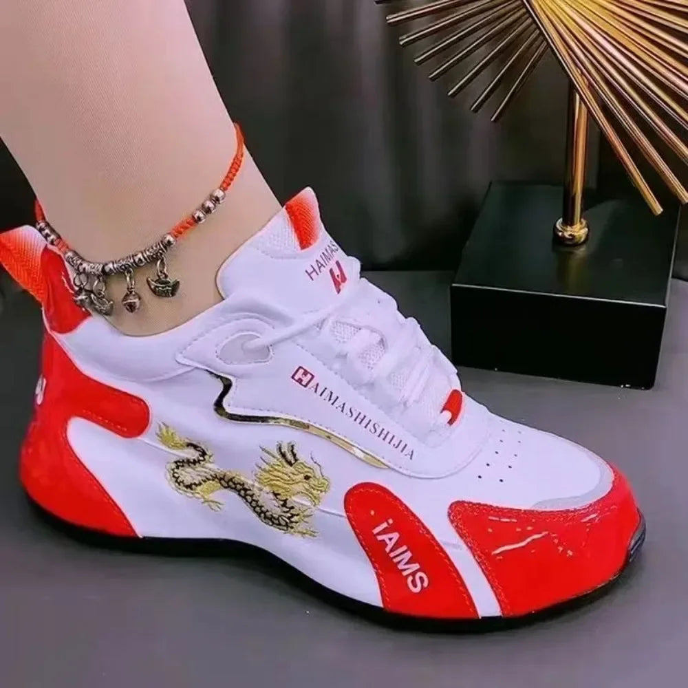 Women Designer Sneakers 2024 Summer Leather Waterproof Casual Sports Shoes Women Lightweight Breathable Non-slip Platform Shoes