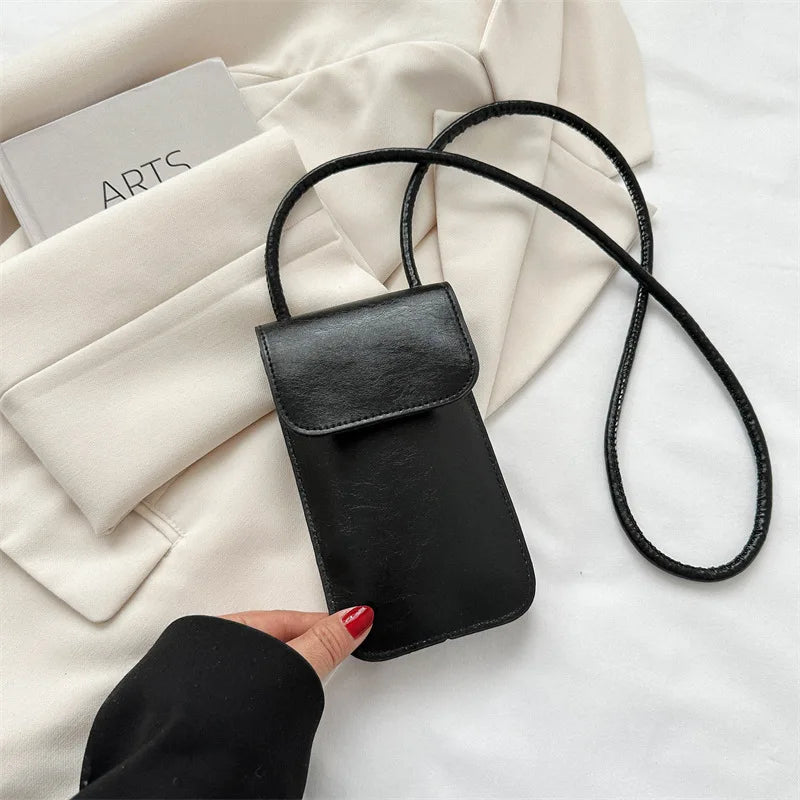 Fashion Versatile Metallic Glossy Shoulder Crossbody for Women Silver Gold PU Mini Bag Portable Lipstick Bag Mobile Phone Bag