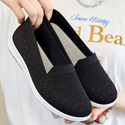 Autumn New Women Sneakers Ladies Breathable Walking Woven Shoes Anti-slip Lightweight Female Flats Casual Shoes Heeled Sandals