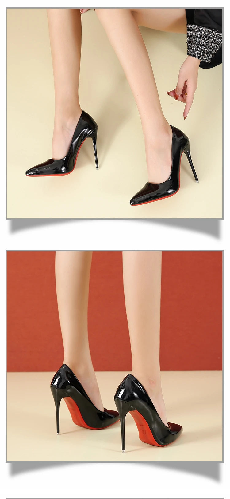 Women Shoes Red High Heels Sexy Pointed Toe 12cm Pumps Wedding Dress Shoes Nude Black Color Red Rubber Bottom High Heels