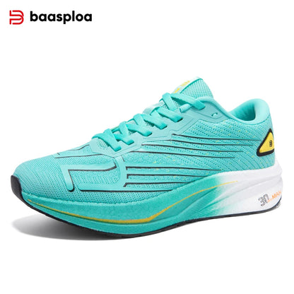 Baasploa Women Professional Running Shoes Outdoor Carbon Plate Non Slip Sports Shoes Female Casual Breathable Jogging Sneakers