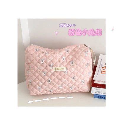 Liberty Quilting Makeup Bag Soft Cotton Clutches Women Zipper Cosmetic Organizer Cute Clutch Large Make Up Purse Toiletry Case