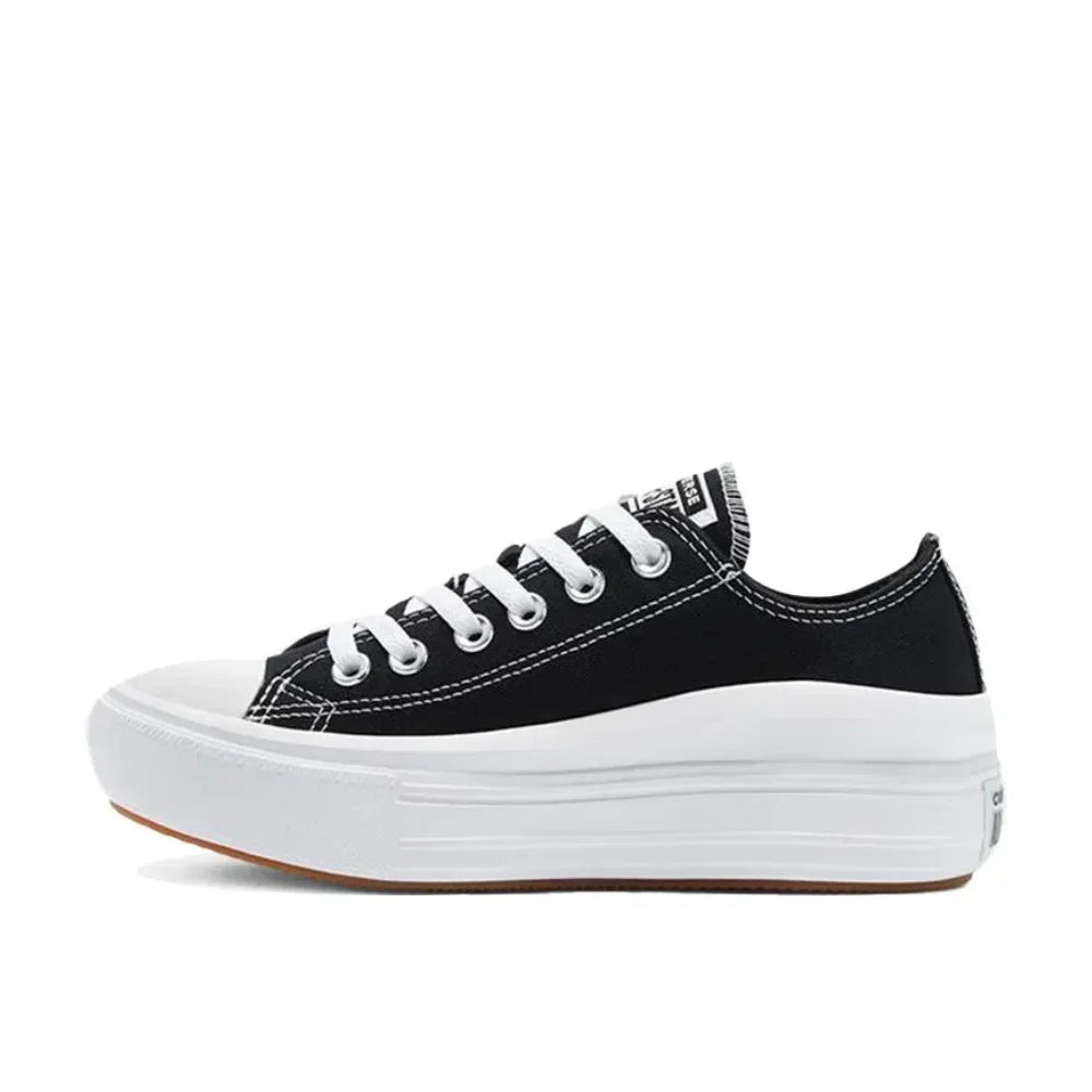 Converse All Star Move Low Comfortable and versatile Non-slip breathable bag low-top canvas shoes Women's Pure white