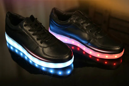 Maogu 2023 Adult Unisex Womens Mens Kid Luminous Sneakers Glowing USB Charge Boys LED Colorful Light-up Shoes Girls Footwear